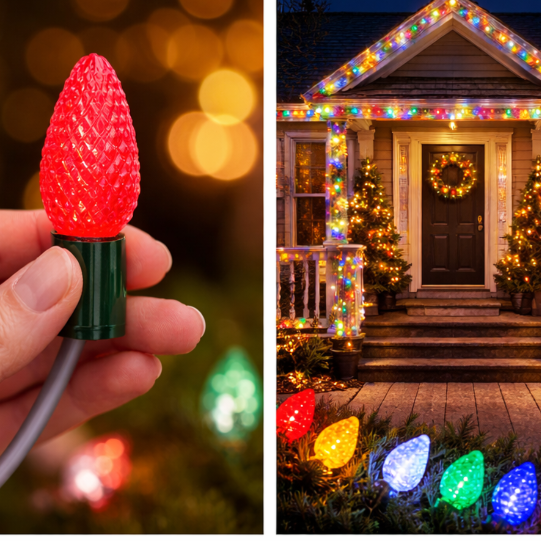 C9 Faceted LED Bulbs - Static