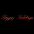 Happy Holidays (Rope light Script) Sign - Red, Outdoor yard motif, traditional illuminating