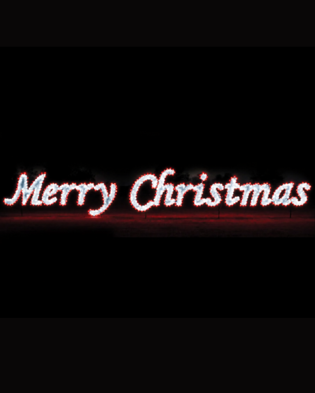 Merry Christmas Sign (Commercial Series) - White Garland and choice of C7 bulbs (1121-WR)